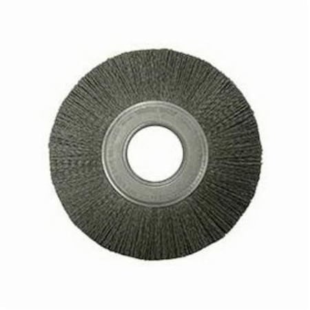 Nylox Burr-Rx Wheel Brush, Composite, 8 in Brush Dia, 7/8 in Face W, 2 in Arbor Hole, Crimped/Round Filame 86127